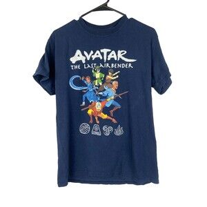 Avatar The Last Airbender Nickelodeon T-shirt Mens Size M Graphic Crew Neck Blue